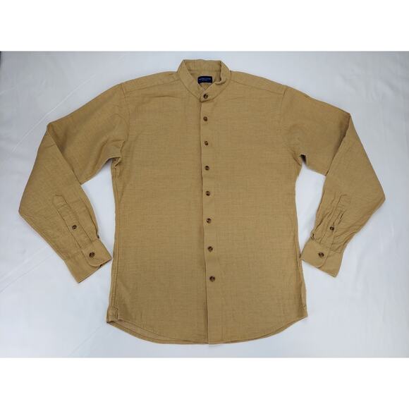 Men's Tan Casual Button Down Shirt - Picture 1 of 12